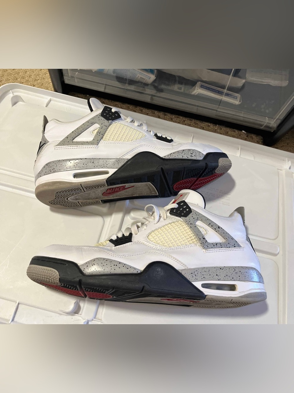 Nike Air Jordan 4 IV Retro White Cement Gray 2016 840606-192 Og Men’s Size 14